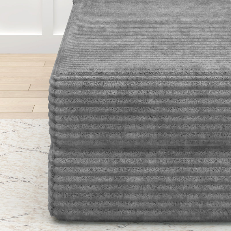 Canapé modulaire en L 28,25 po Boneless, Orienté à gauche (vu de face), Tissu gris