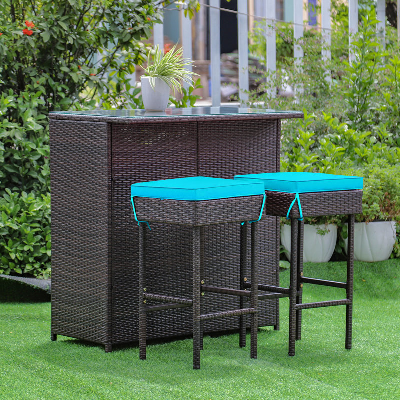 Bar Set, Red, 41.5"H x 24"W x 40"D