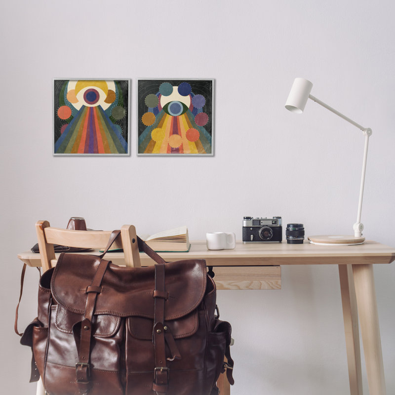  «Spiritual Eye Boho Shapes», ensemble de 2 giclées par Victoria Barnes, H 12 po x l 12 po, Estampe numérique Farmhouse