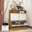 Armoire à chaussures avec 4 tiroirs rabattables et poignée en bois-2055349731