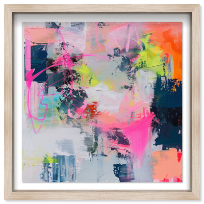 Pastel Luminance I Shadowbox Abstract Print by Oliver Gal, Black Frame, 12 x 12
