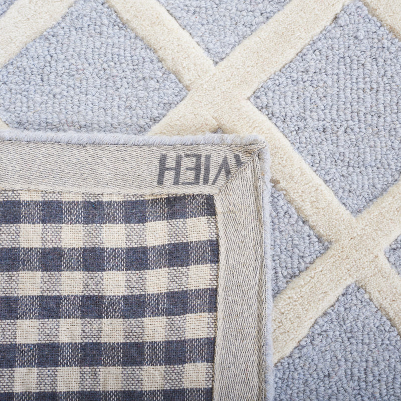 Sanyla Hand Tufted Wool Geometric Rug, Rectangle 2' x 3'