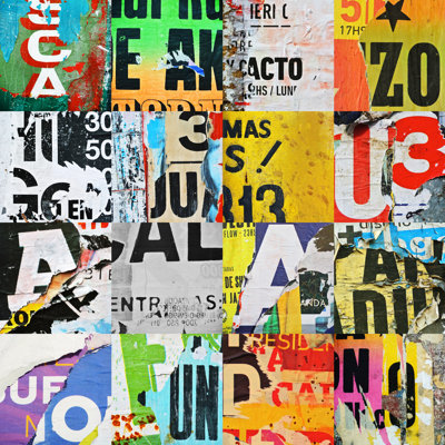Background Collage Texture - Wrapped Canvas Print