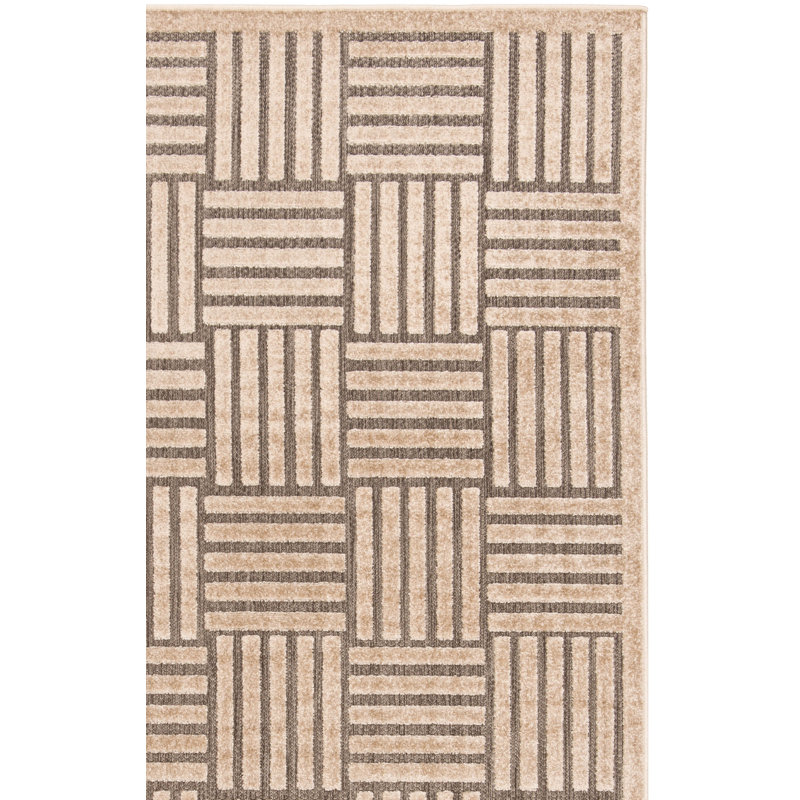 Tapis performance à carreaux Zaniyah, Rectangle 6 pi 7 po x 9 pi 6 po