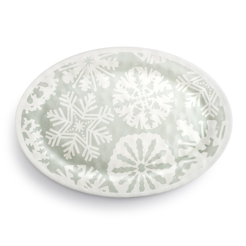 Snowflake Large Melamine Oval Platter - 20X14in