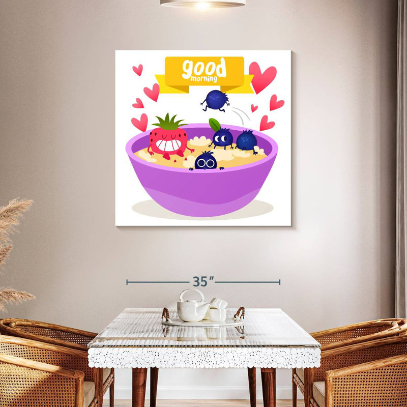 Yarlin Cartoon Breakfast, 39" H x 39" W