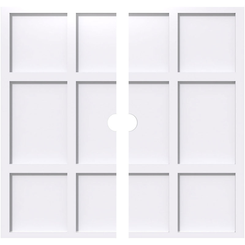 Médaillon de plafond contemporain Rubik, H 14 po x l 14 po x P 1 po