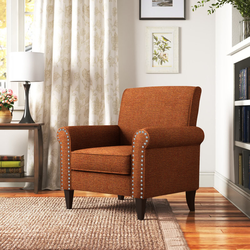 Fauteuil l 34 po Artturi, Polyester multicolore et tweed orange