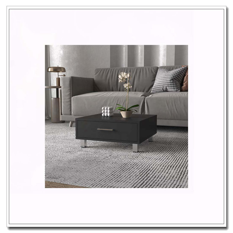 Black Wengue 1-Drawer Rectangle Coffee Table