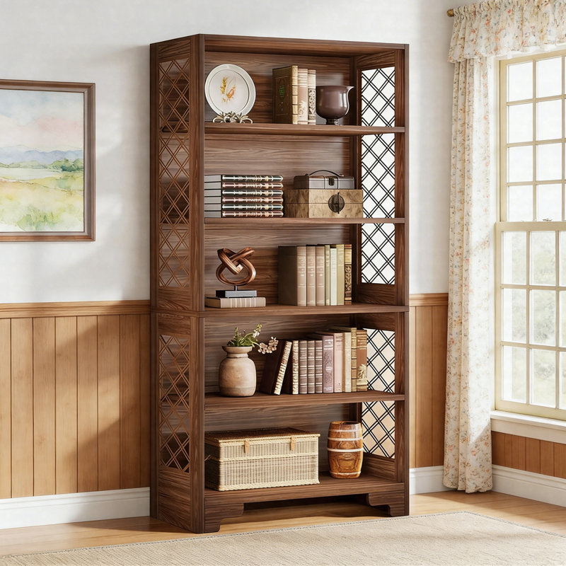 70.8" 6-Tier Freestanding Bookshelf, Industrial Bookcase Display Storage Rack