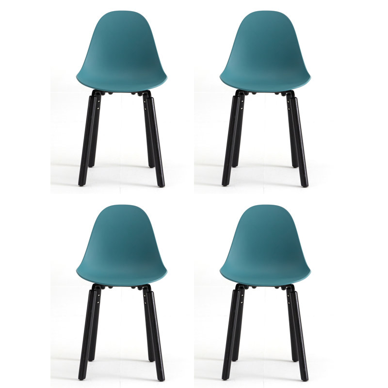 TA Side & Dining Chair (Set of 4), Ocean Blue/Black