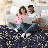 Black Washable Rug 4x6 Area Rug (Black+Gold, 4' x 6')-368750148