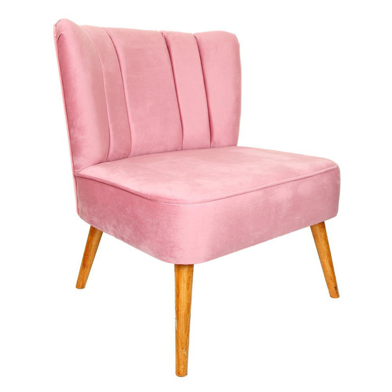 Chaise d'appoint en polyester Cahill, Rose
