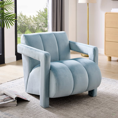 Fauteuil contemporain en velours pour salon