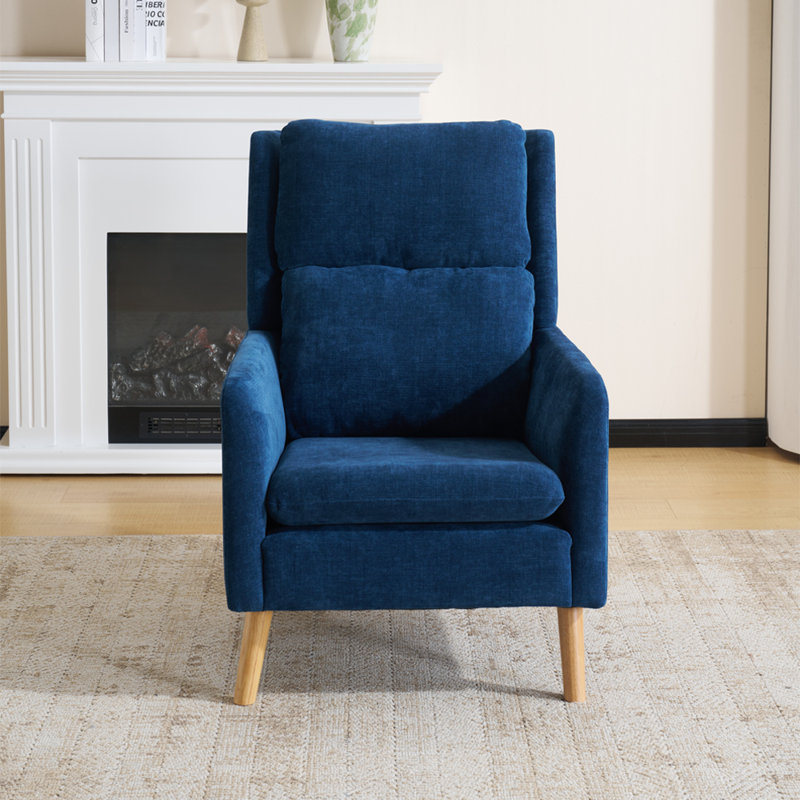 Upholstered Armchair, Dark Blue