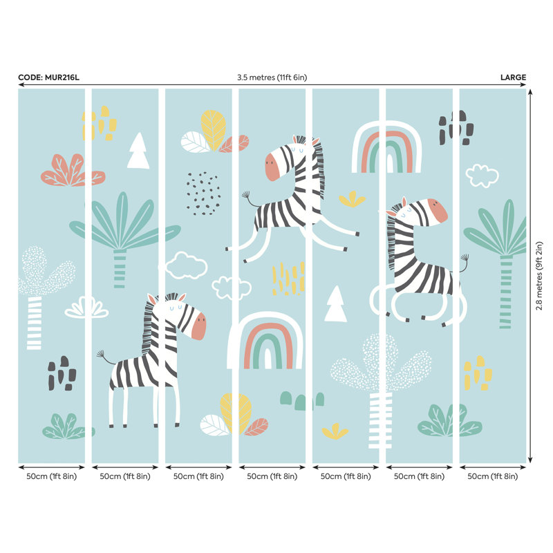 Matte Non-Pasted Wall Mural, 280cm L x 350cm W, Blue