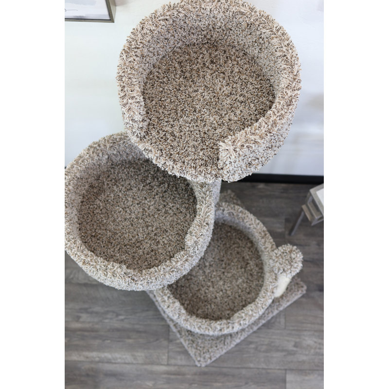 Speckled Beige Sisal Rope 4-Level Cat Tree