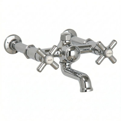 Deco Wall Mount Tub Faucet with Cross Handles by Strom Living