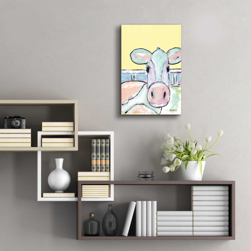 «Moo Moo» par Roey Ebert, art mural en verre acrylique, H 24 po x l 16 po x P 0,2 po