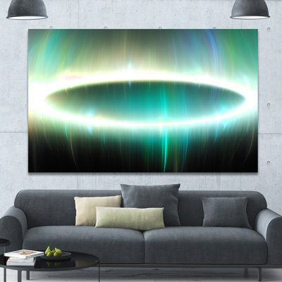 « large green ovale fractal light », impression sur toile tendue
