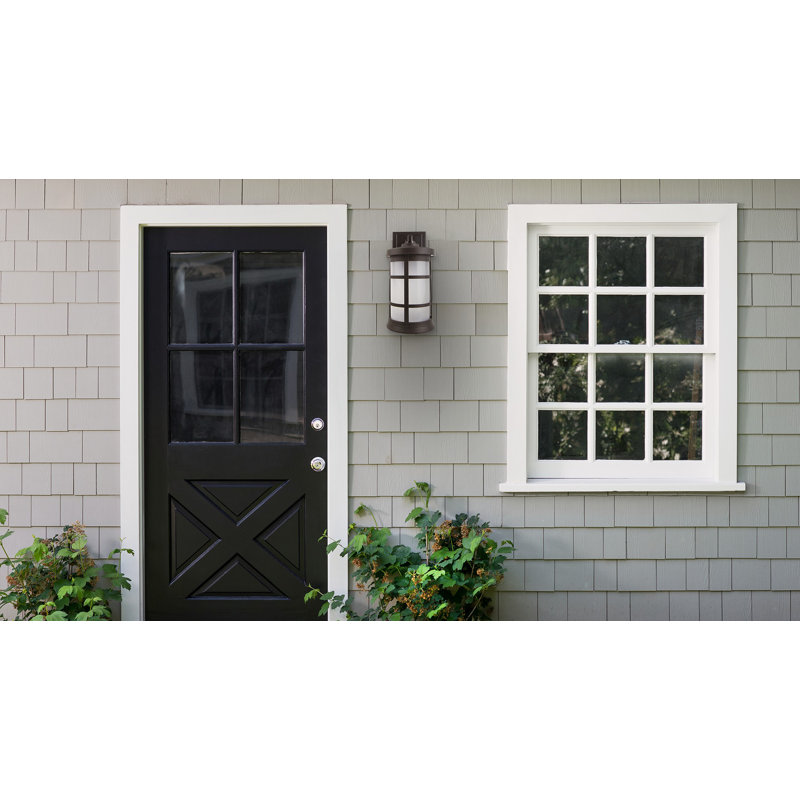 Solus Artisan Cylinder Outdoor Wall Mount Fixture with Frosted Acrylic Lens, 12.75" H, 4000K, Bronze
