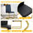 71'' Modern Dining Table Set, Tempered Glass Top with Gold Metal Base, PU Leather Chairs, Luxury Dining Room Set-121119654-121119656