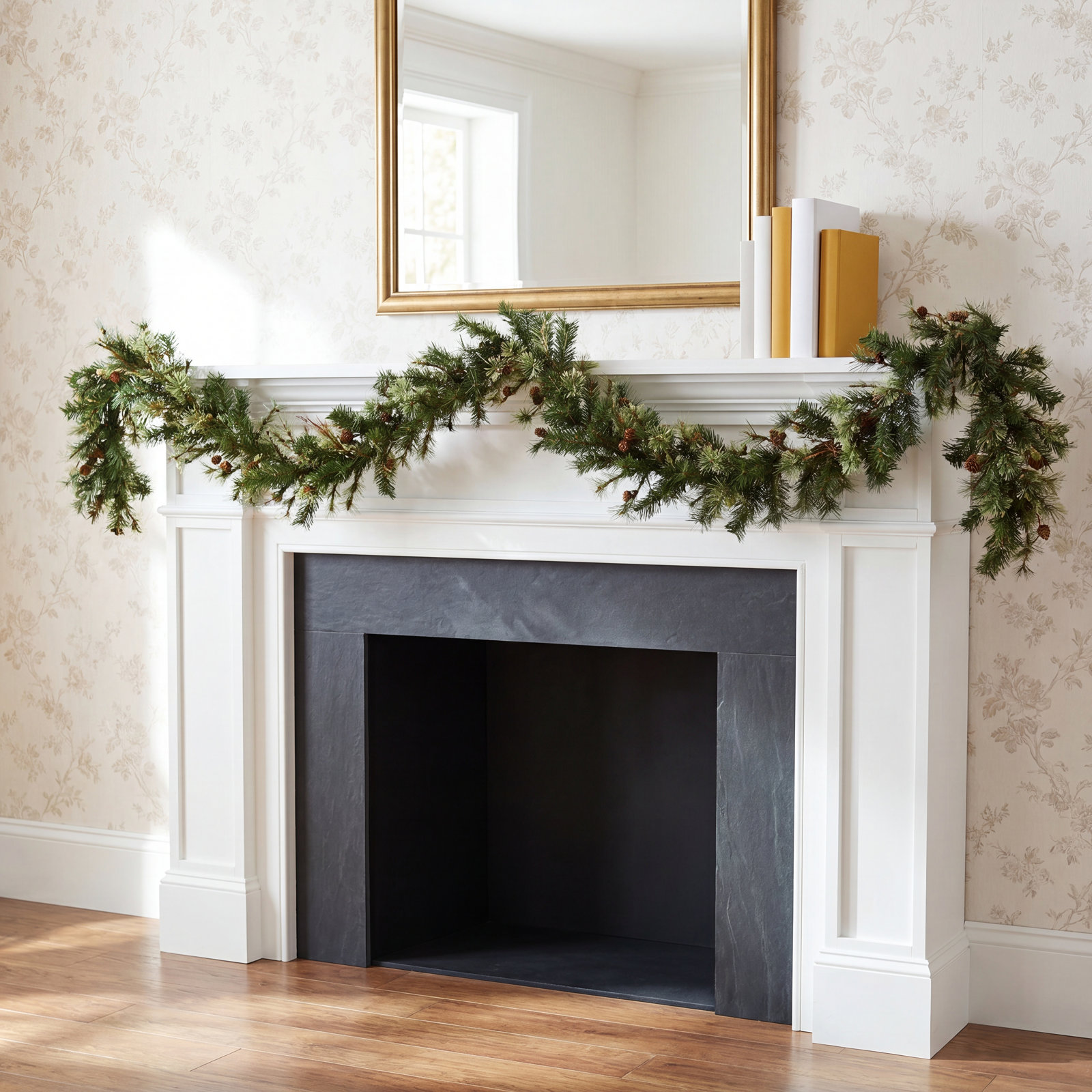 Galarza 108" Pre-Lit Mixed Pine Christmas Garland, 12" x 108"
