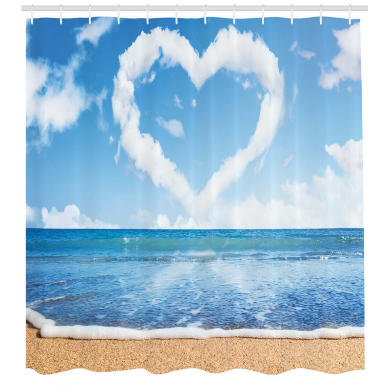 Shower Curtain with Hooks Included, 70" H x 69" W