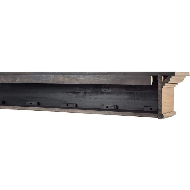 Bellamy 72" Floating Wood Fireplace Shelf, Vintage Ash, 72"