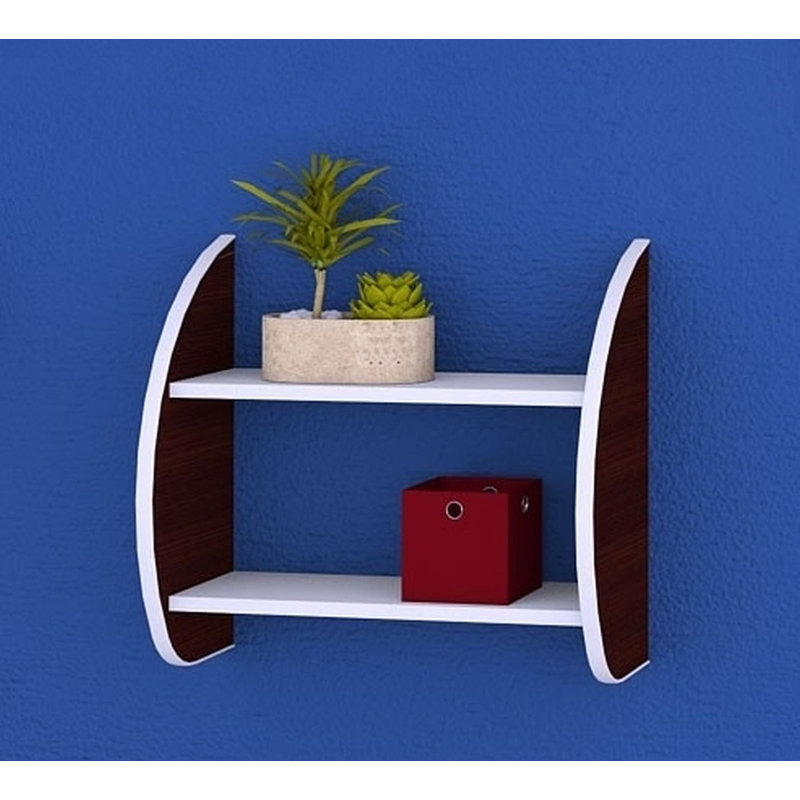 Arrindell 2 Piece Tiered Shelf, 54cm H x 59cm W x 25cm D, Dark Brown