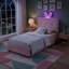 Lit plateforme tapissier avec tête de lit à oreilles de lapin, lumière DEL (18 couleurs), 4 tiroirs de rangement et tissu Boucle, cadre de lit moderne avec support à lattes, aucun sommier nécessaire-1673380560-1673380559
