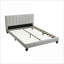Cadre de lit plateforme en panneau de particules de taille très grand Eastern, aucun sommier tapissier requis, lit rembourré en polyfibre gris pour Master Chambre d'amis-1790254235