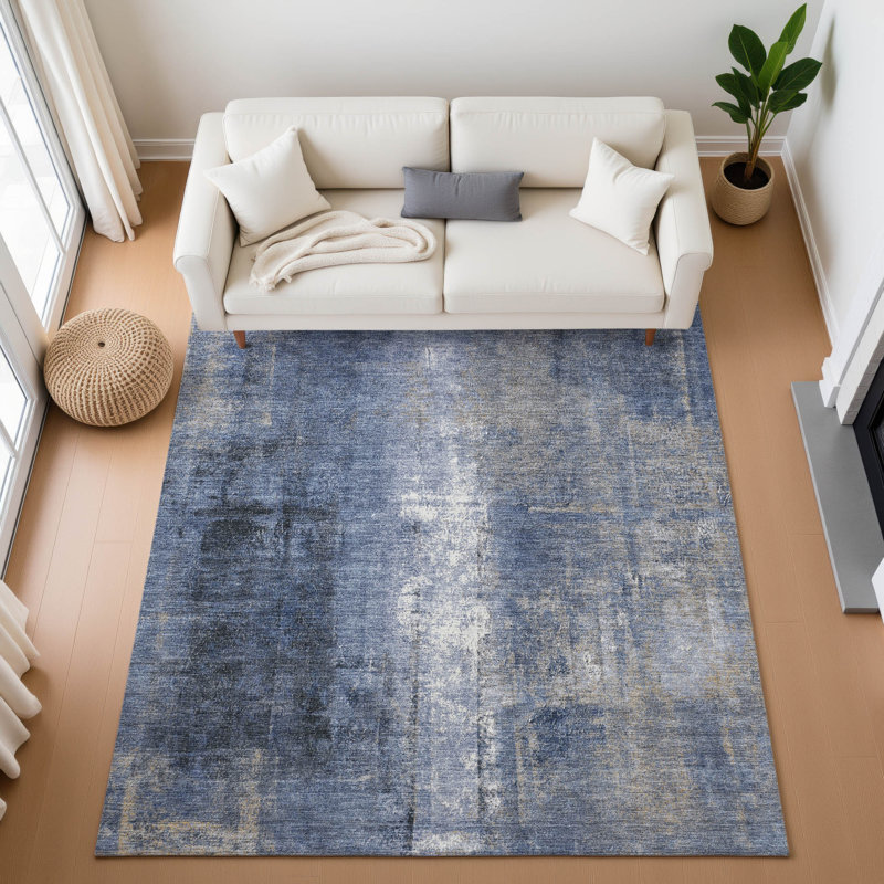 Tapis abstrait lavable à la machine de qualité supérieure AMF1980, Rectangle 9 pi x 12 pi