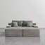 Upholstered Faux Rabbit Fur Flannel Modular Oversized Sleeper Sofa with Pillows No Assembly Required-1934326839