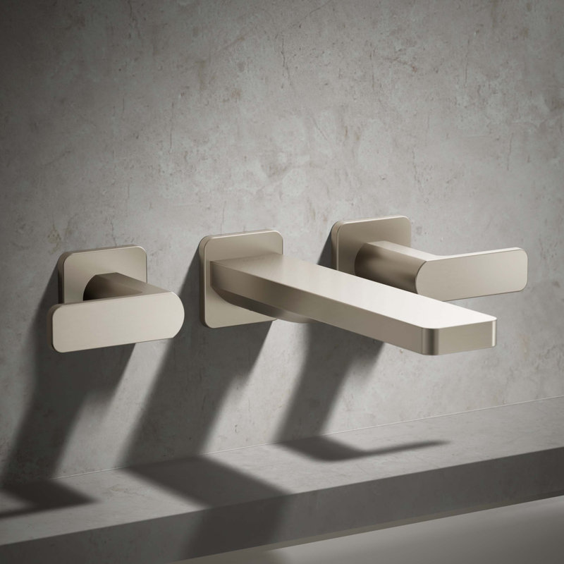 Parallel Wall Mount Bath Filler Trim, Vibrant Brushed Nickel