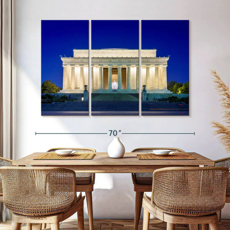 Lilie Lincoln Memorial In The Evening, 20" H x 33" W