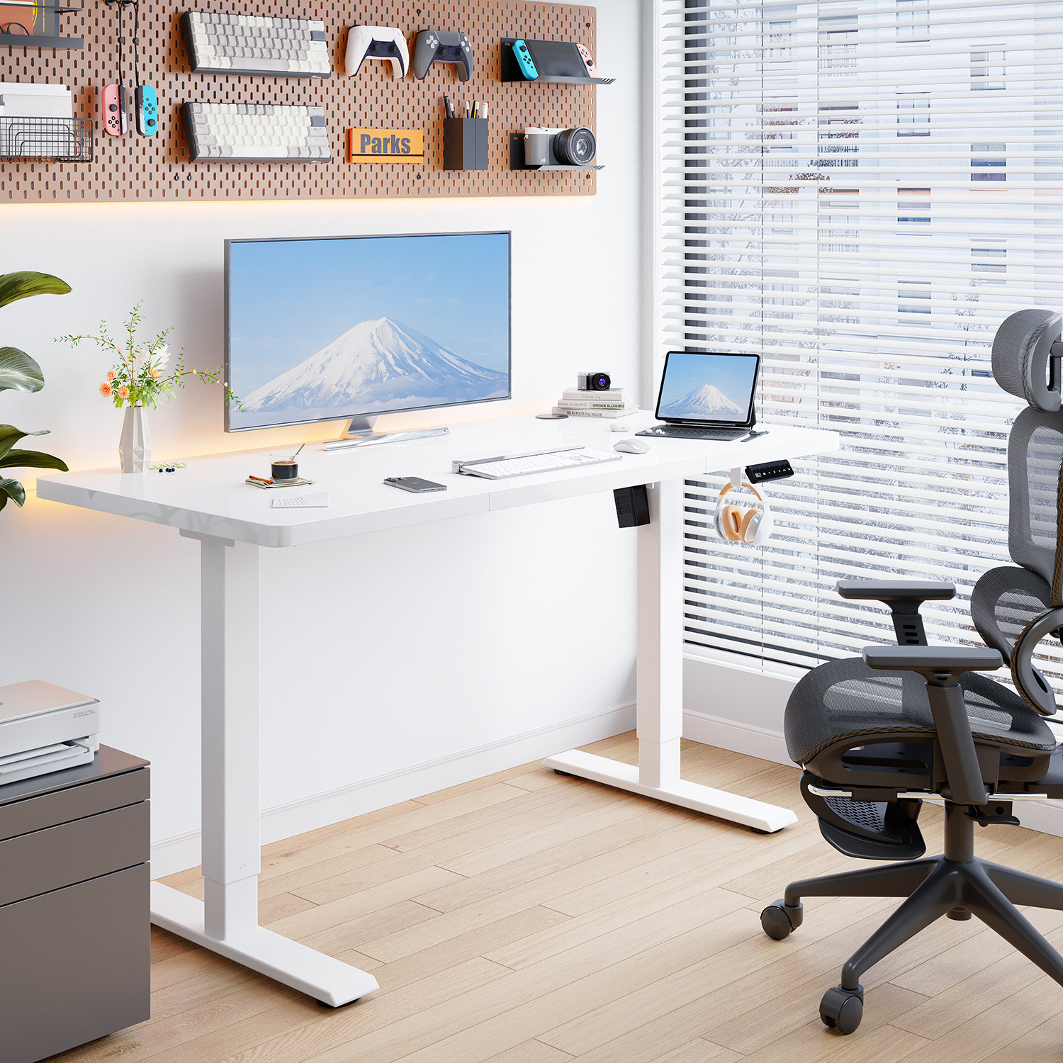 Inbox Zero 110/130/150 Cm W T-Shaped Standing Desk | Wayfair.co.uk