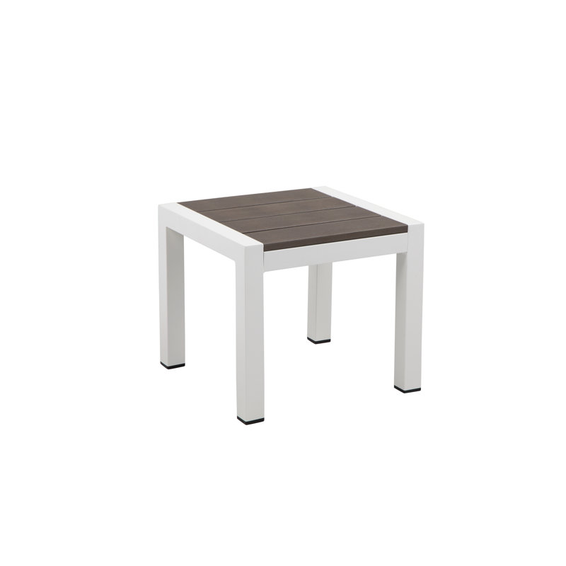 Table d'appoint en plastique / résine Aynura, Blanc / Gris
