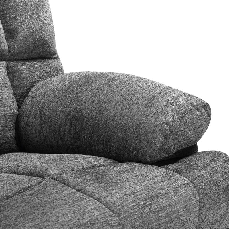 Fauteuil inclinable rembourré de 40,1 po de largeur Catherne, Chenille gris performance