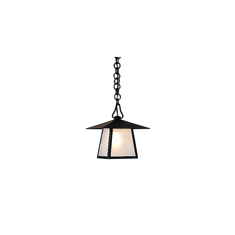 Mannford Outdoor Hanging Lantern, Empty, Satin Black, Frosted