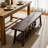 Solid Wood 63" Storage Bench For End Of Bed, Rustic Bedroom Bench With Shelf, Farmhouse Style-1019376934