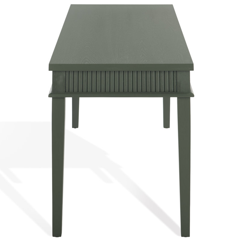 Shelbie 1 Drawer Reeded Desk, Green