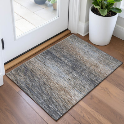 Tapis à rayures Alijah AMF1264 de qualité supérieure lavable à la machine