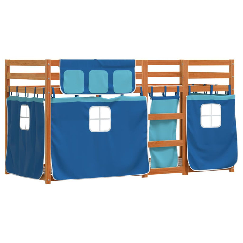 Strongsville Solid Wood Bed, Wax Brown/Blue, 75 x 190cm