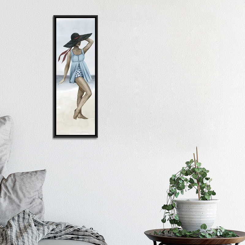 « beach beauté iv », impression sur toile, H 36 po x l 12 po x P 1,5 po, Cadre noir