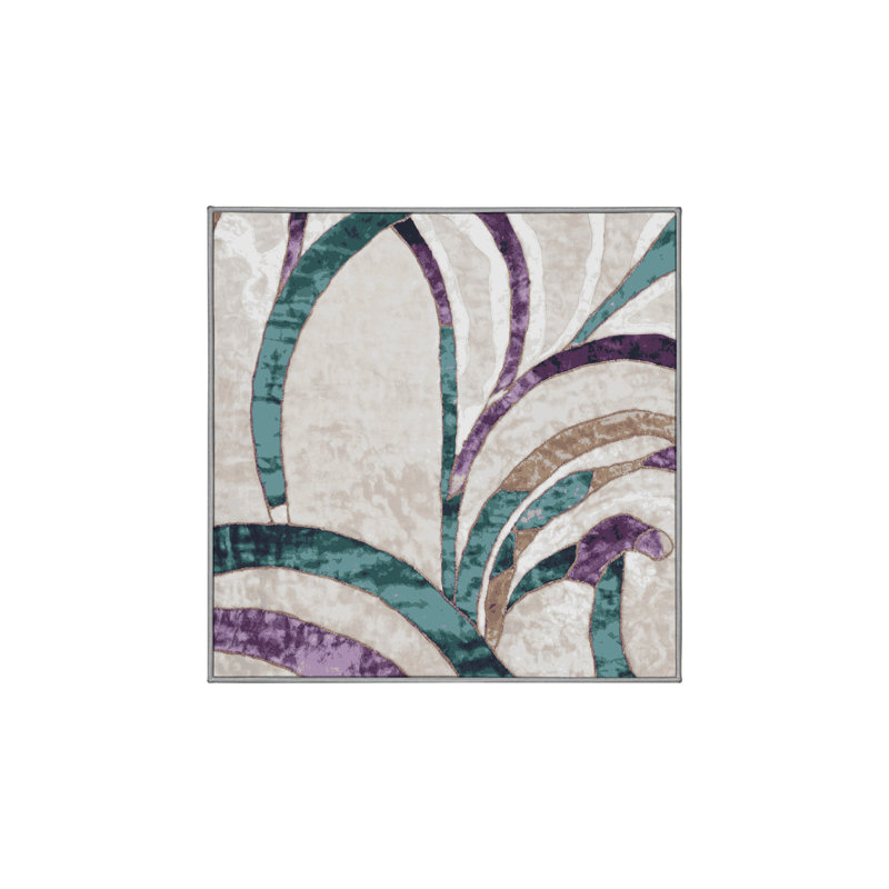 Tapis gris soyeux et moelleux, Carré 3 pi
