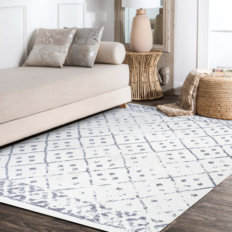 Tapis ivoire / gris Malmesbury, Rectangle 7 pi 8 po x 10 pi