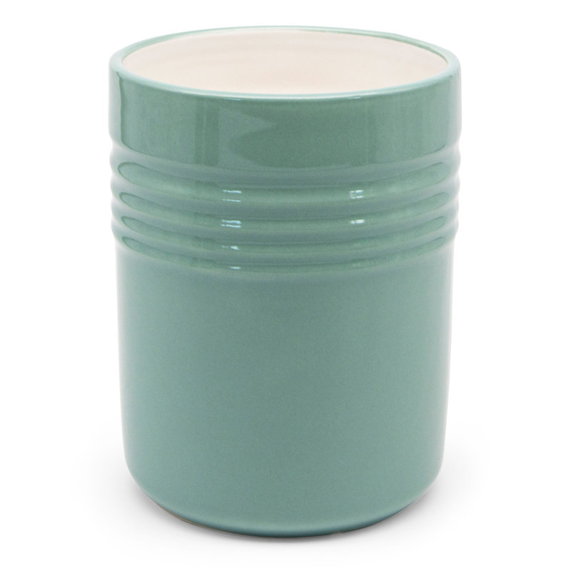 Ceramic / Porcelain Round Utensil Crock, Teal