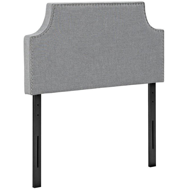 Tête de lit double en vinyle Laura, Simple, Light Grey Velvet