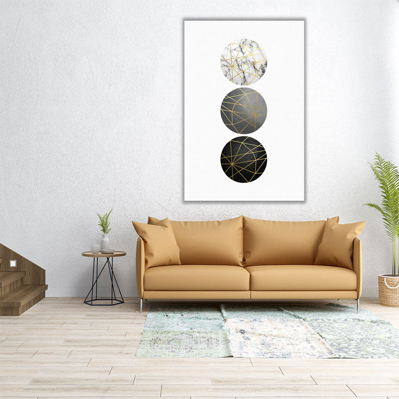 3 cercles - reproduction d'art sur toile, H 48 po x l 32 po